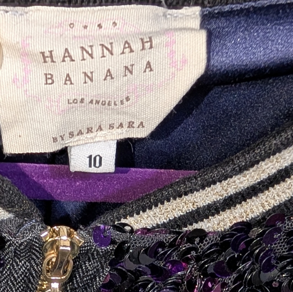๐Host Pick๐ Hannah Banana Purple Sequin Girls Bomber Jacket -Sz 10 - Picture 7 of 7